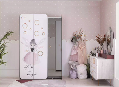 White children's room wardrobe girl wardrobe luxury wood cabinets